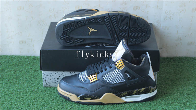 Authentic Air Jordan 4 Black Gold